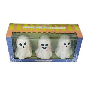 Sweet Treats Halloween Ghost Decor Set of 3 - Sprinkles & Hearts Ceramic Ghosts